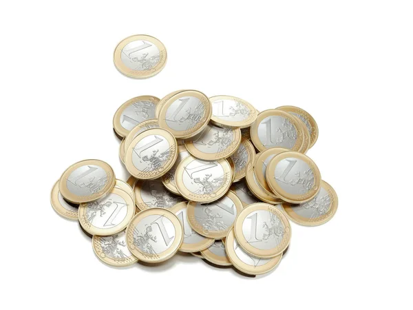 Hromada mincí. 3D vykreslování — Stock fotografie