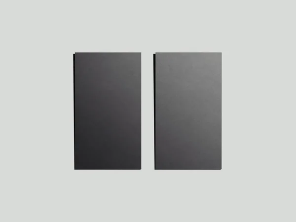İki siyah kartvizit. 3D render — Stok fotoğraf