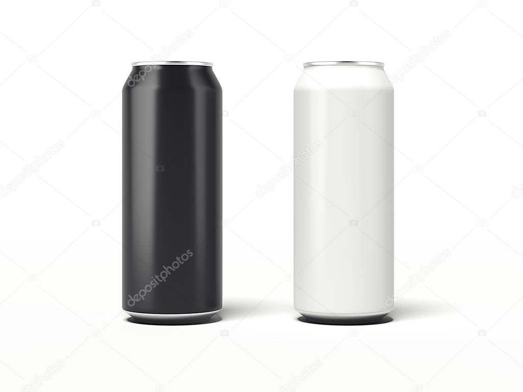 Two Aluminum Can. 3d rendering