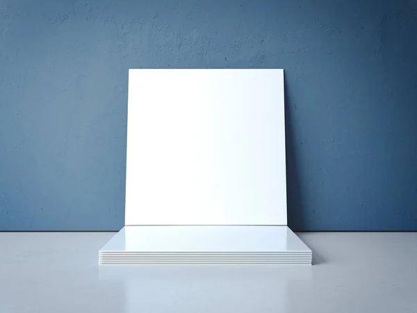 Stack of blank picture frames. 3d rendering — Stock Photo, Image