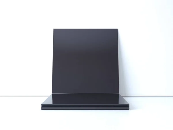 Zásobník prázdných černé rámy. 3D vykreslování — Stock fotografie