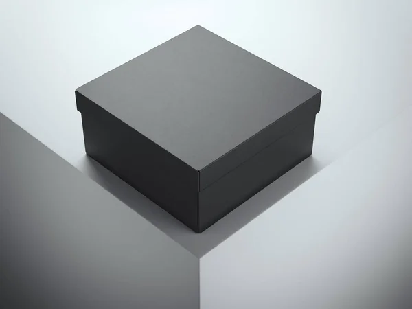 Caja de lujo negra. renderizado 3d —  Fotos de Stock