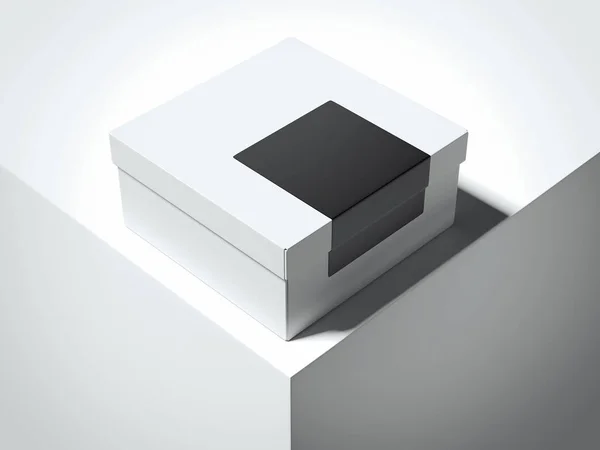 Scatola di lusso bianca. rendering 3d — Foto Stock