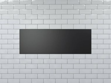 Boş siyah geniş afiş. 3D render