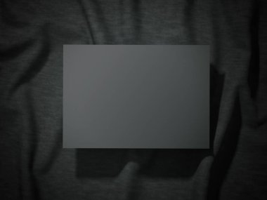 Boş siyah bir bez afiş. 3D render