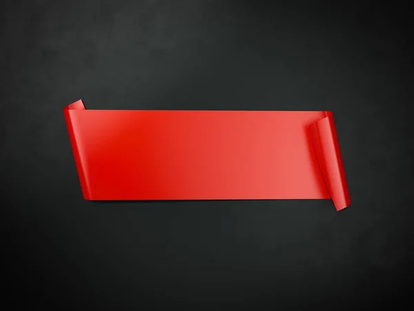 Kırmızı bükülmüş şerit. 3D render — Stok fotoğraf