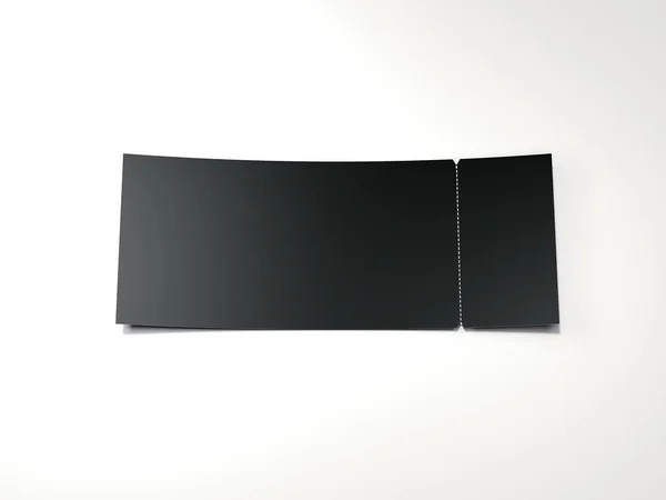 Černý prázdné útržek vstupenky. 3D vykreslování — Stock fotografie