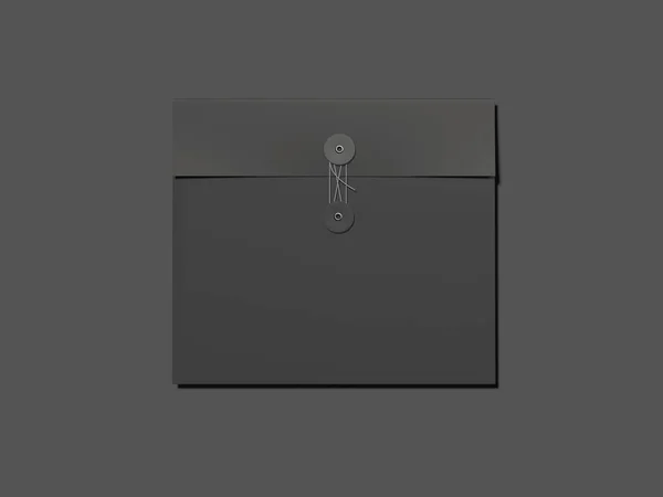 Envelope preto em branco. Renderização 3d — Fotografia de Stock