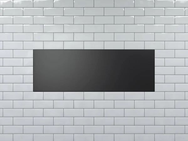 Banner ancho negro en blanco. renderizado 3d — Foto de Stock