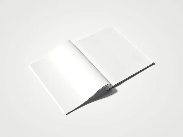 Blanco wit tijdschrift. 3D-rendering — Stockfoto