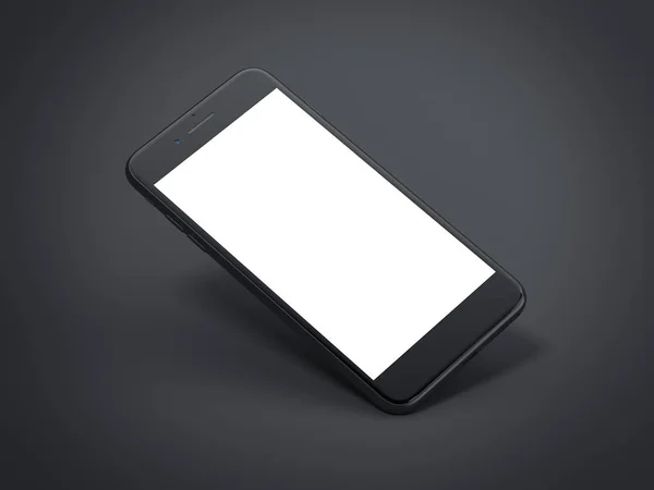 Boş siyah smartphone ile boş perde. 3D render — Stok fotoğraf