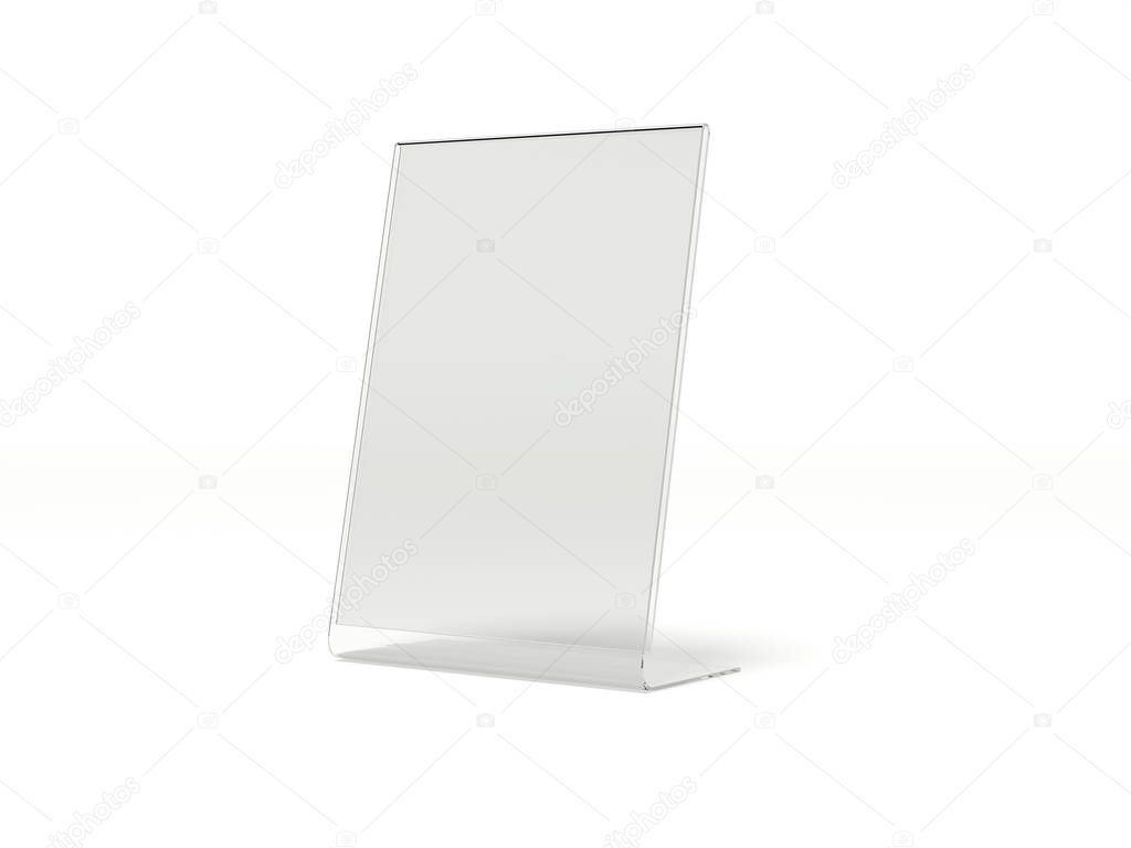 Transparent desk display. 3d rendering