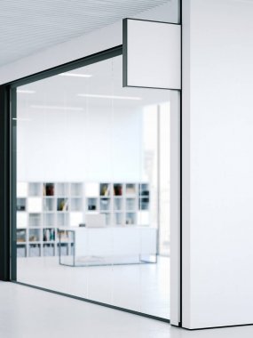 Modern ofis boş kare afiş. 3D render