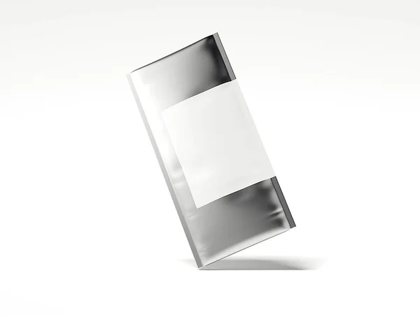 Σακούλα αλουμινίου με κενό χώρο για τη διαφήμιση. 3D rendering — Φωτογραφία Αρχείου