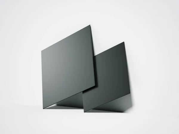 两个黑色的空白画布。3d 渲染 — 图库照片
