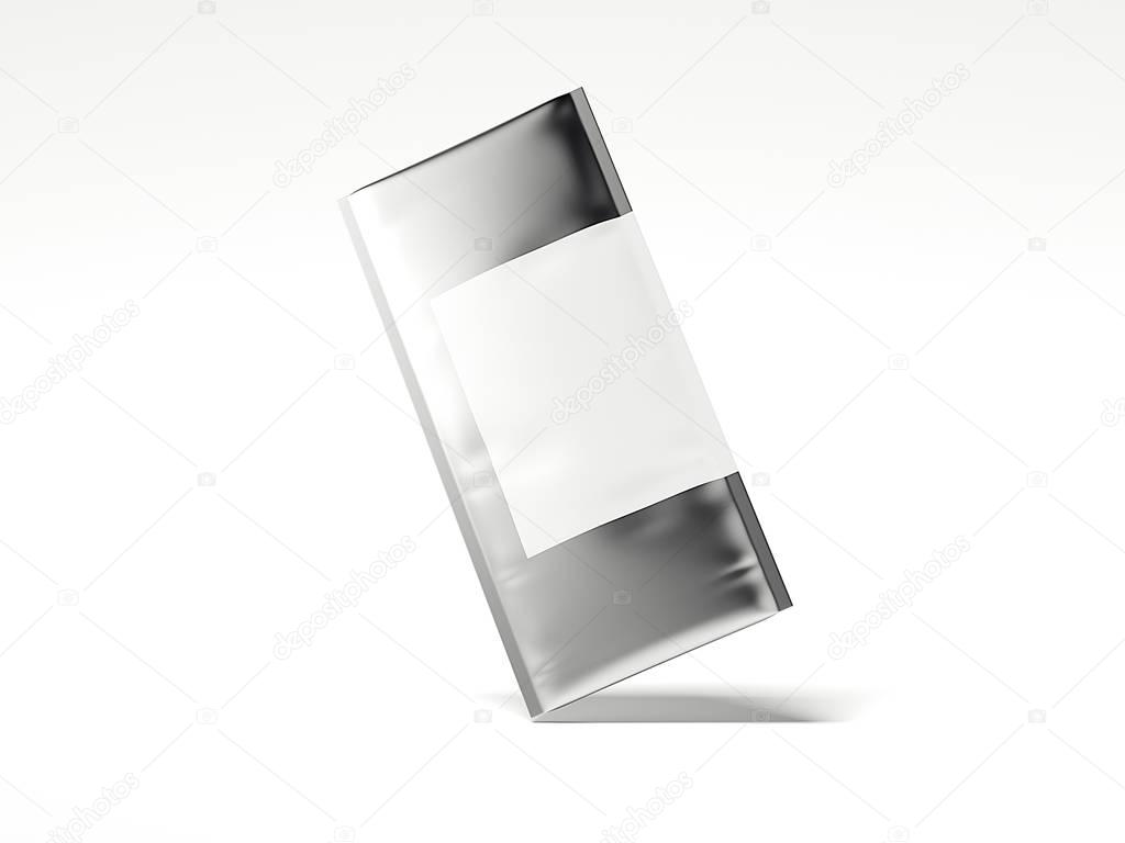 Foil bag with blank space for advertising. 3d rendering