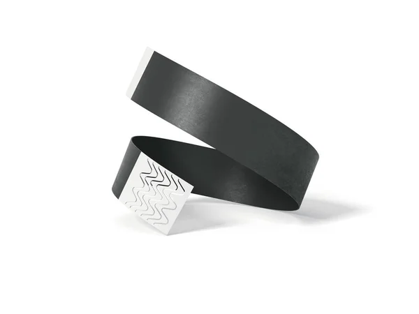 Prázdný černý papír wirstband. 3D vykreslování — Stock fotografie