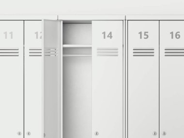 Beyaz kasa gümüş numaraları ile. 3D render