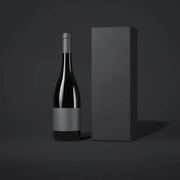 Una bottiglia di vino. rendering 3d — Foto Stock