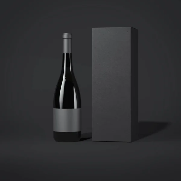 Uma garrafa de vinho. Renderização 3d — Fotografia de Stock