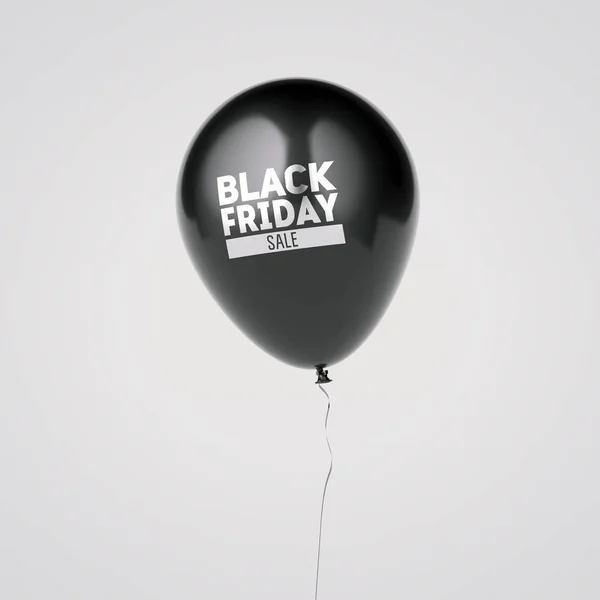 Siyah Cuma satışı işareti ile balon. 3D render — Stok fotoğraf