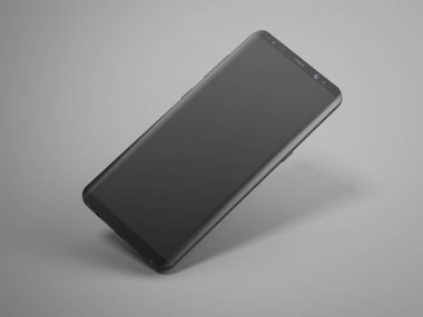 Siyah modern smartphone. 3D render