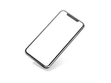 Beyaz arka planda siyah modern smartphone. 3D render