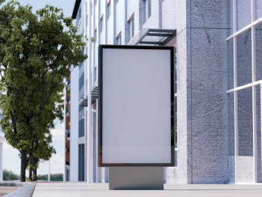 Mockup dikey Banner. 3D render