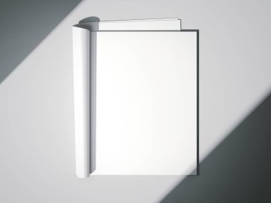 Beyaz boş dergi. 3D render