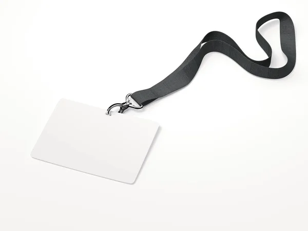 Witte horizontale badge met lint. 3D-rendering — Stockfoto