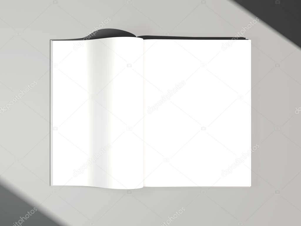 Magazine with white papers. 3d rendering