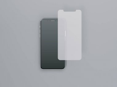 Smartphone için koruyucu film. 3D render