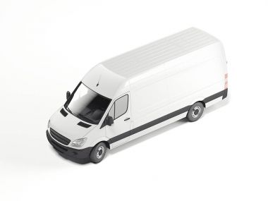 Beyaz boş minibüs. 3D render