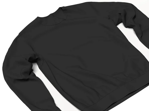 Zwart sweatshirt. 3D-rendering — Stockfoto