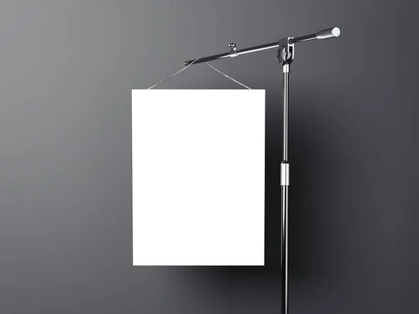 Cartel blanco colgado. renderizado 3d — Foto de Stock