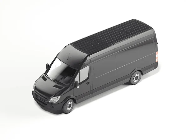 Minivan em branco preto. Renderização 3d — Fotografia de Stock