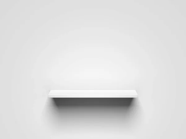 Białe półki. renderowania 3D — Zdjęcie stockowe