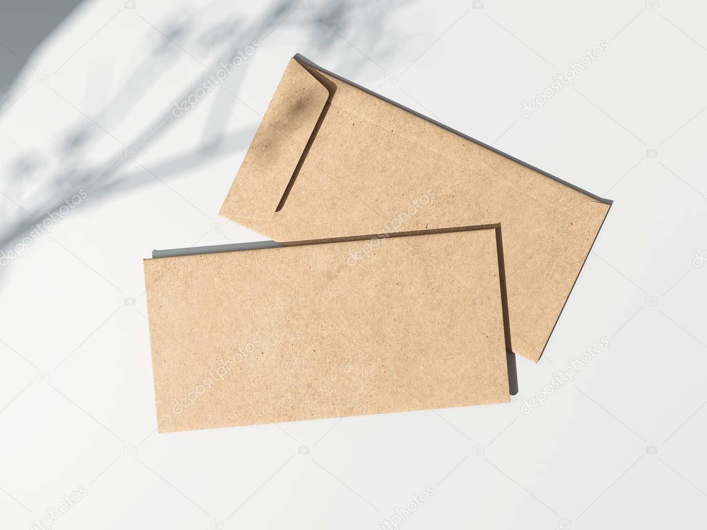 Two brown envelopes. 3d rendering