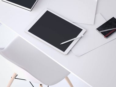 Büyük beyaz tablet kalem çizimler için. 3D render