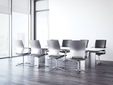 Ofis binası toplantı odasında. 3D render