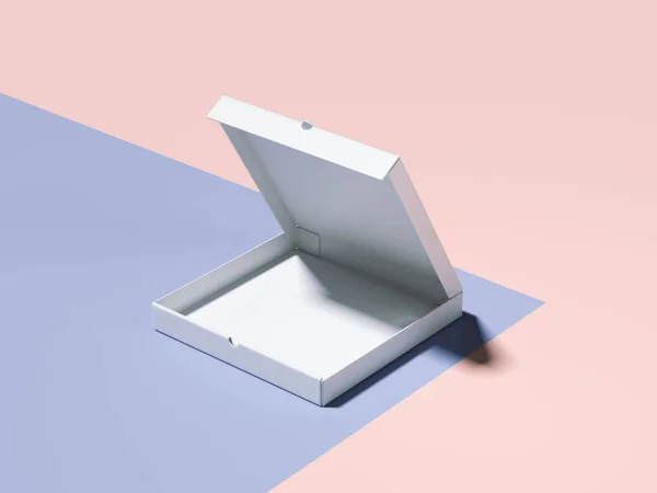 Mockup de marca azul-rosa com caixa fechada. Renderização 3d — Fotografia de Stock