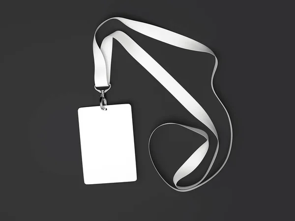 Blank white badge with tape. 3d rendering — Stock Photo, Image