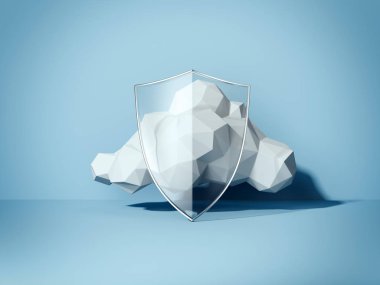 Emanet bulut bilgi işlem kavramı. 3D render