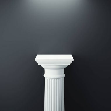 Beyaz Yunan sütun. 3D render