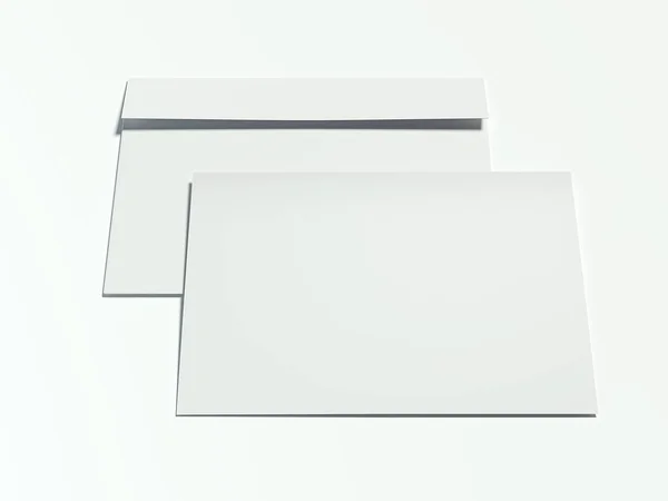 Two blank envelopes. 3d rendering — Stock Photo, Image