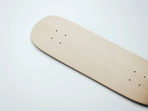 Cubierta de skate de madera en blanco. renderizado 3d — Foto de Stock