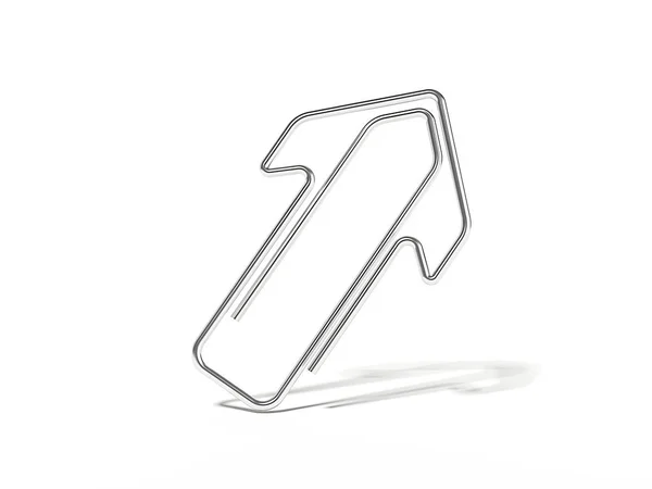 Pfeilförmiger Clip aus Metall isoliert. 3D-Darstellung — Stockfoto