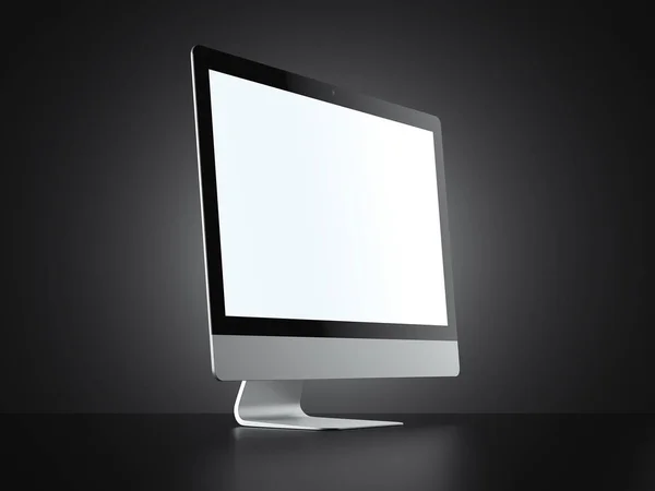 Modern computer isolated on black background. 3d rendering — Stock Photo, Image