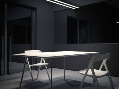 Sorgulama için oda. 3D render