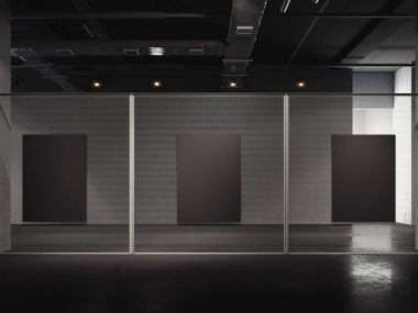 Kasvetli Galeri üç karanlık afiş ile. 3D render